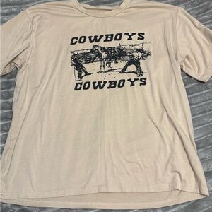 Beige Cowboys Graphic Oversized T-Shirt